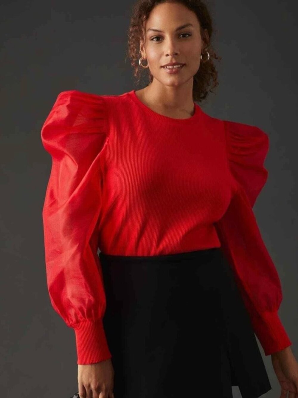 EUC Anthropologie DOLAN Puff-Sleeve Top, Size XL